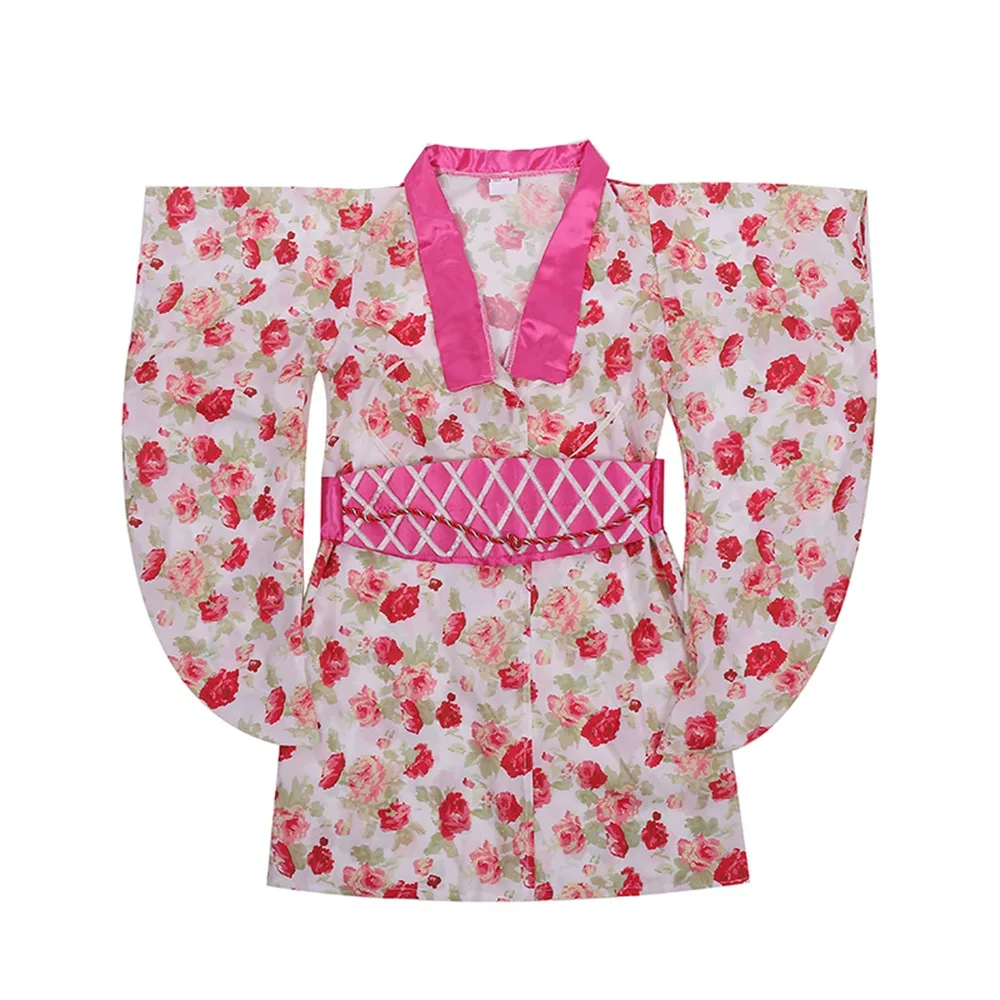 Girls Asian Princess Japanese Sakura Geisha Child Ceremonial Ethnic Kimono National Halloween Costume