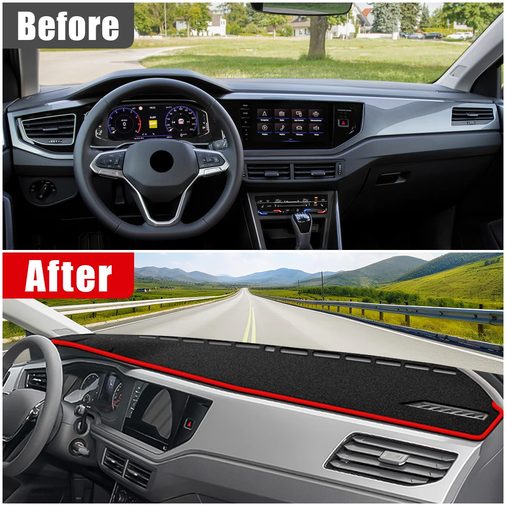 For Volkswagen VW Polo AW1 BZ1 2017-2019 2020 2021 2022 2023 2024 2025 Car Dashboard Non-Slip Cover Avoid Light Anti-UV Carpet