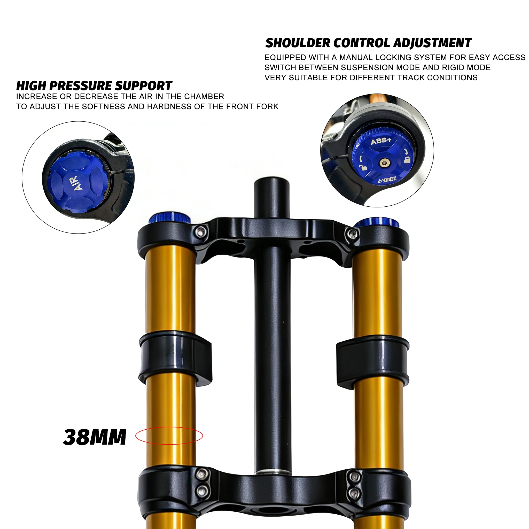 Motorcycle Fork Dual Crown Suspension Fork 20*110mm Boost Bicycle Air Fork Travel 180mm for  Light Bee XSting