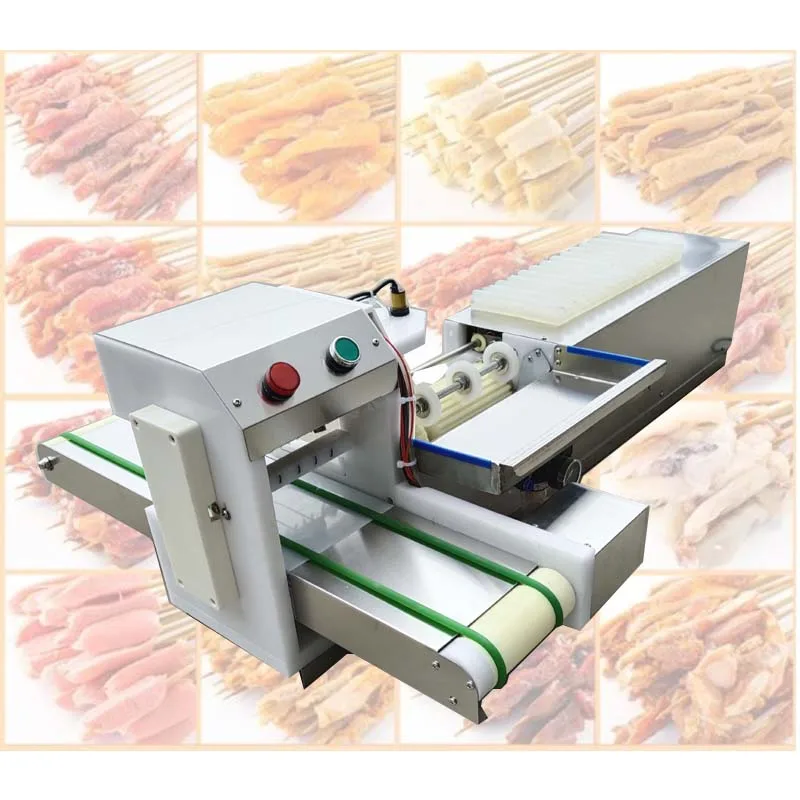 Desktop small electric ball food wear string machine mutton Shashli meat meat skewering machine