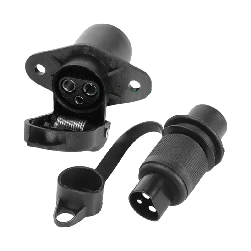 Easy To Install 3 Trailer Plug Connector With Sturdy ABS Construction For Caravans Motorhome Wiring Long Lasting Use