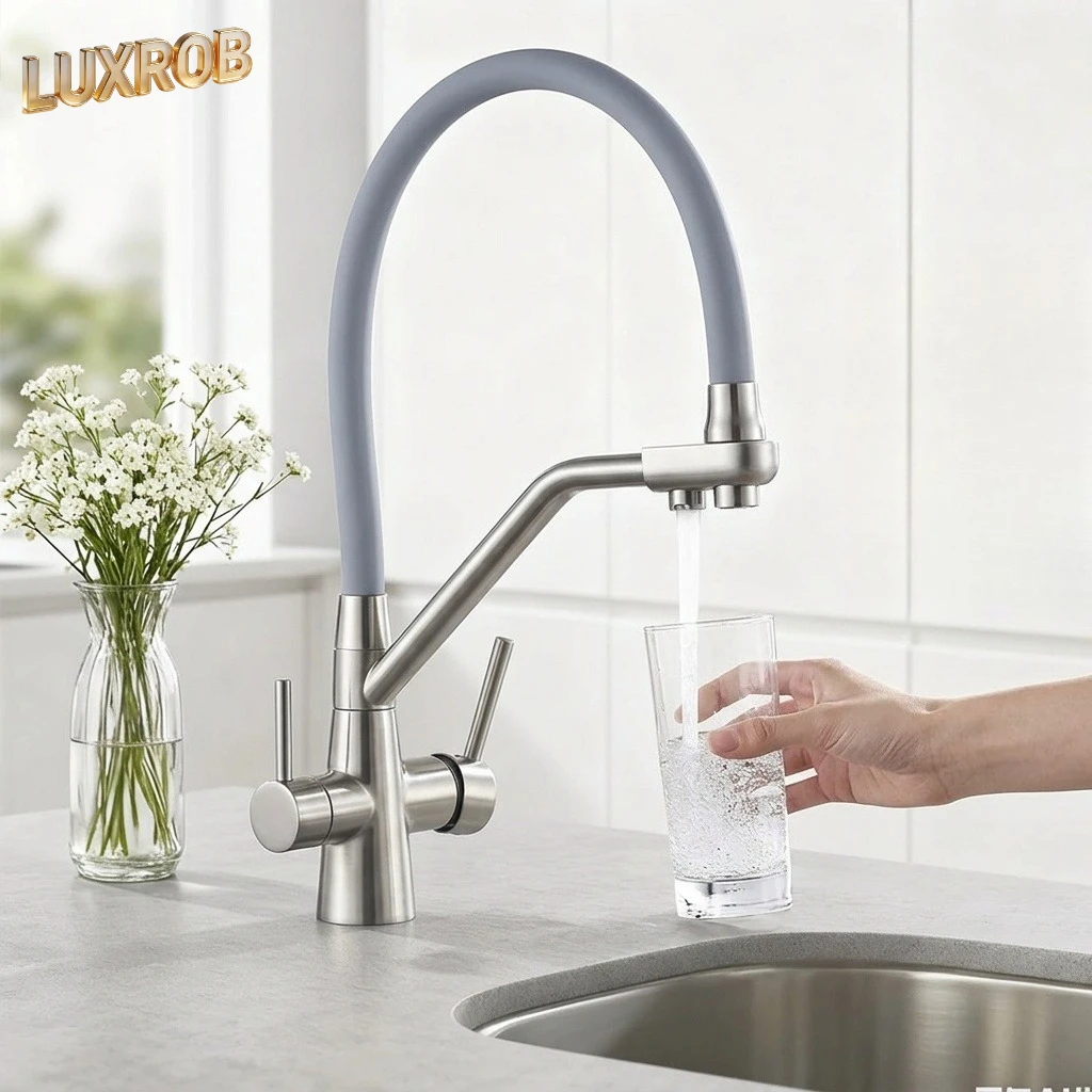 2026 New Hot Sale Kitchen Sink Faucet Cold & Hot Water Filtered Purification Tap 360° Rotatable Mixer Faucet