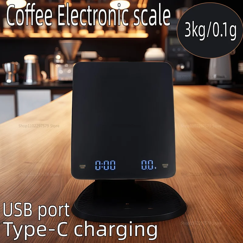 

Digital Espresso Coffee Scale with Timer 3kg LCD Display Precision Pour Over Drip Scale Auto Power Off Kitchen Barista