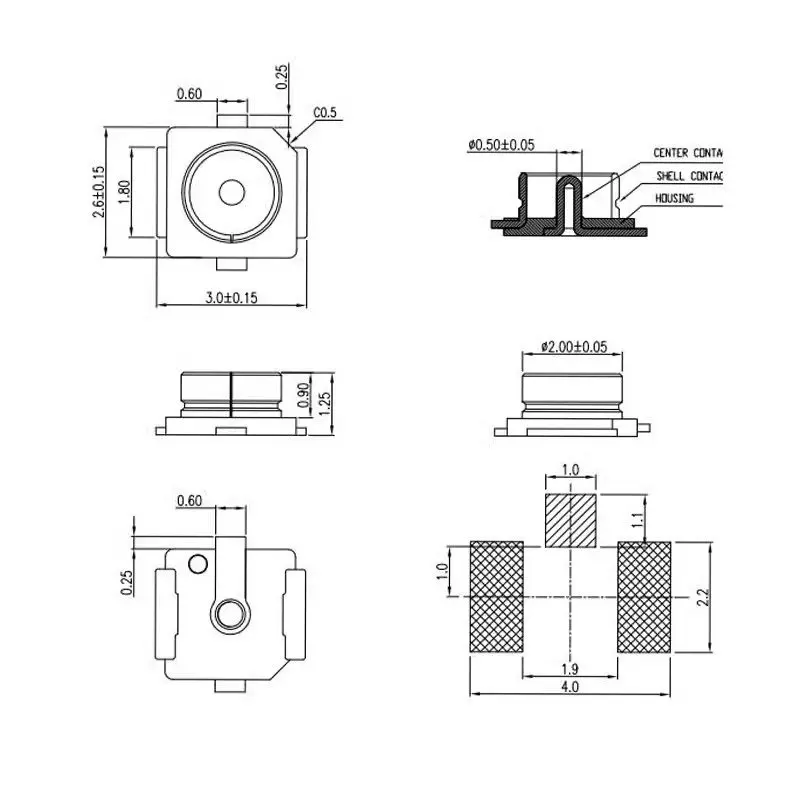 50PCS IPX/IPEX Generation 1 Board-end U.FL-R-SMT RF Coaxial Connector, U.FL Socket Gen 1 IPX/IPEX
