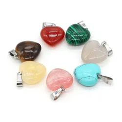 2pcs Charms Natural Agates Stone Pendant Fashion Heart Shape Pendant For Making DIY Jewelry Necklace Gift Wholesale 16x16mm