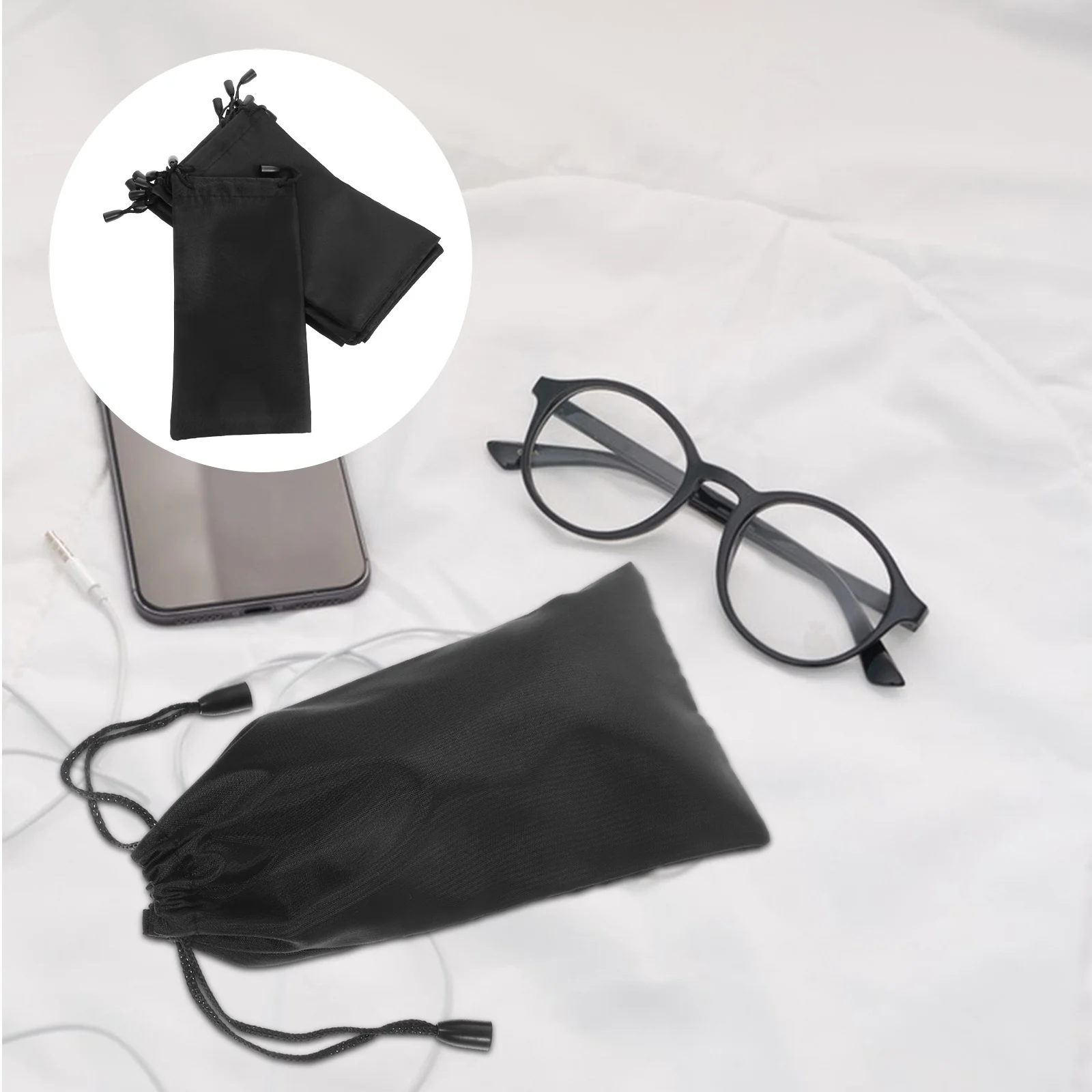 

10Pcs Portable Eyeglass Drawstring Bags Soft Sunglasses Pouch Travel Glasses Case Organizer Protective Storage Cloth