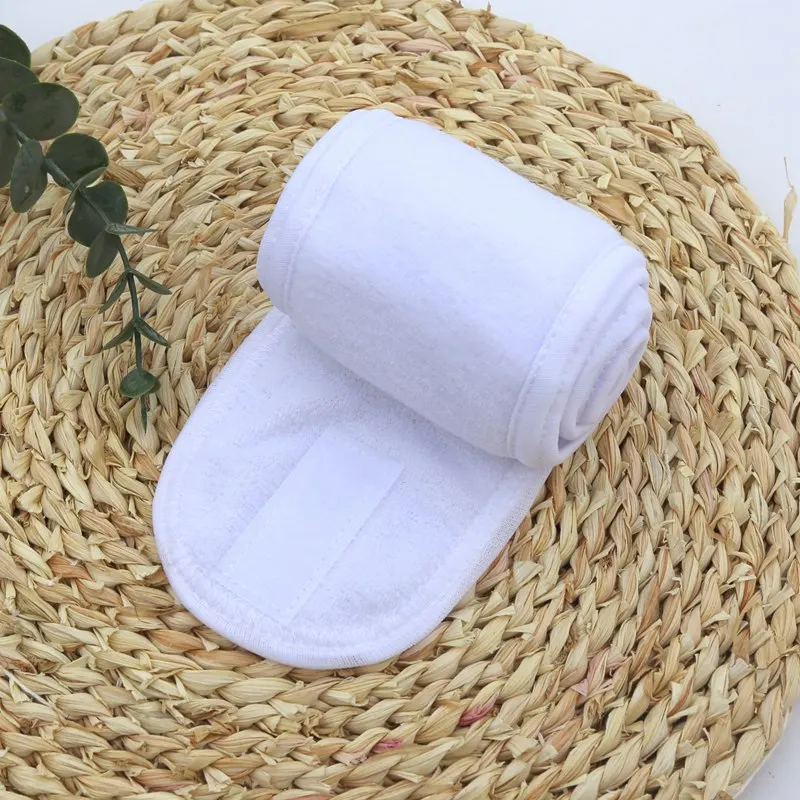 Frauen Spa Breites Haarband Verstellbares Kopfband Yoga Bad Dusche Make-Up Gesicht Waschen Kosmetik Stirnband Weiche Frottee Haar Zubehör – Detail 6