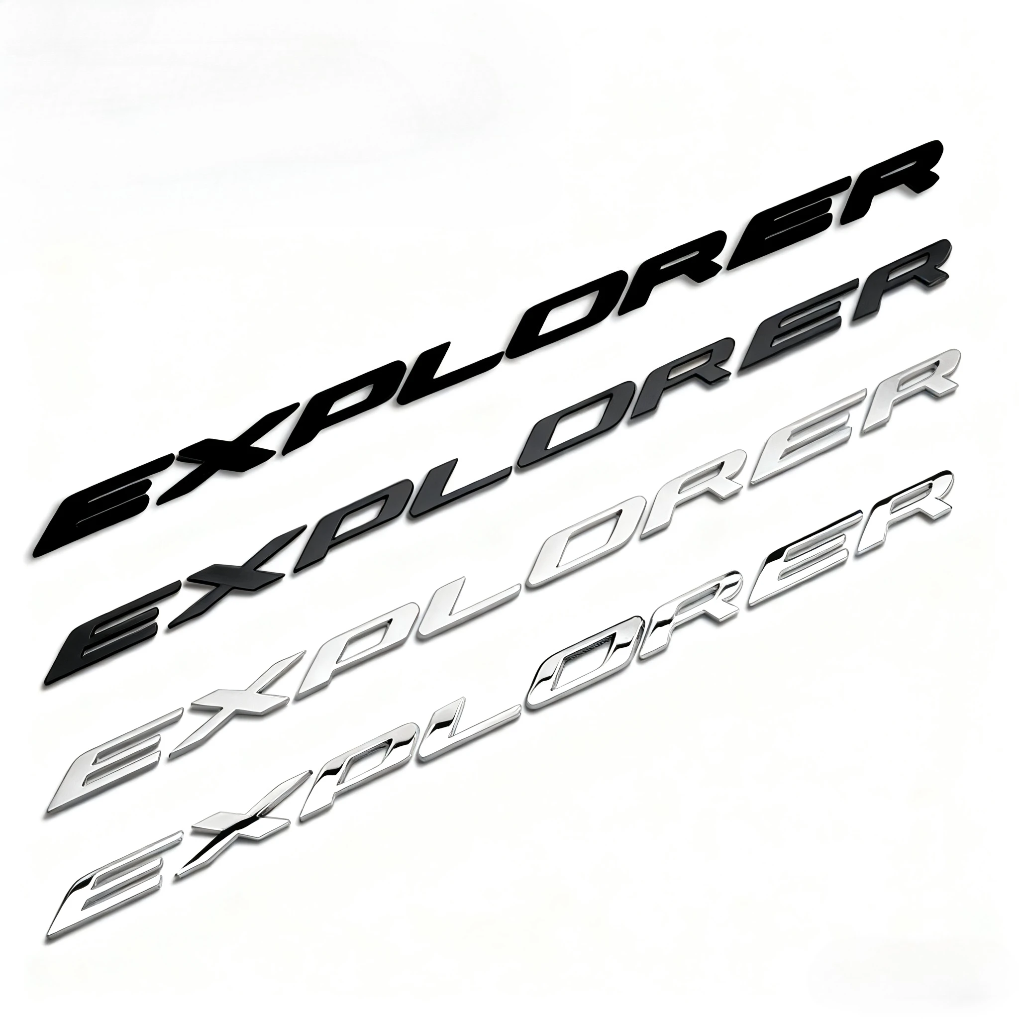 

1pcs 3D ABS EXPLORER Letters Emblem Logo Car Stickers for Car Front Hood Bonnet Grille Badge Black & Silver Styling Accessories