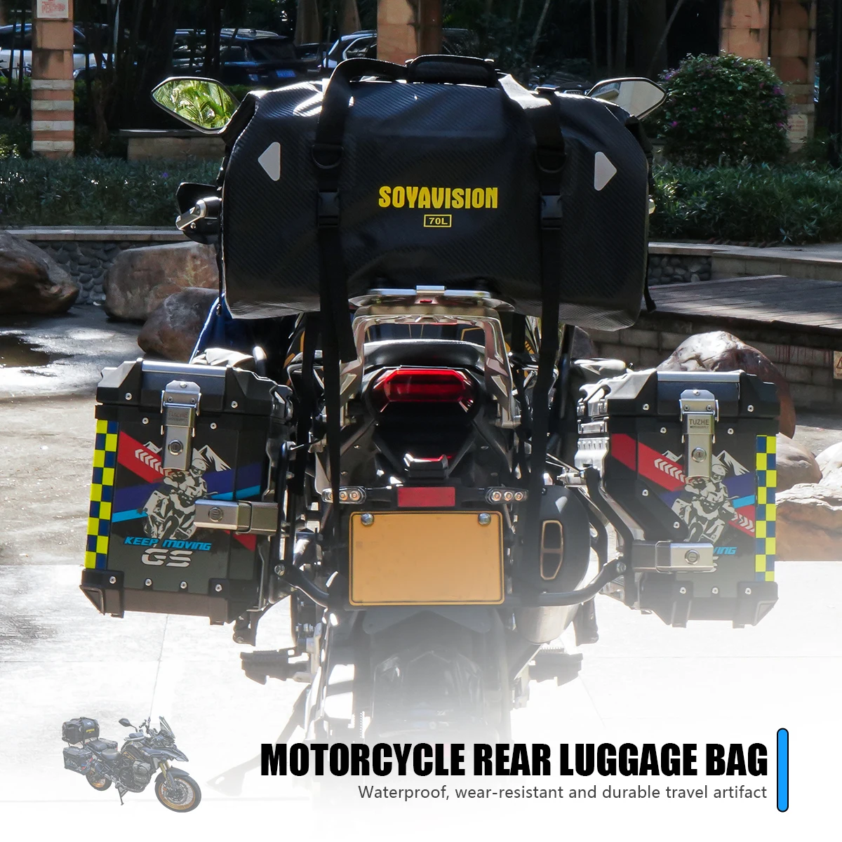 

70L Motorcycle Large Capacity Waterproof Tail Bags Multi-functional Durable handbag Long-distance Backpack For Honda CB5