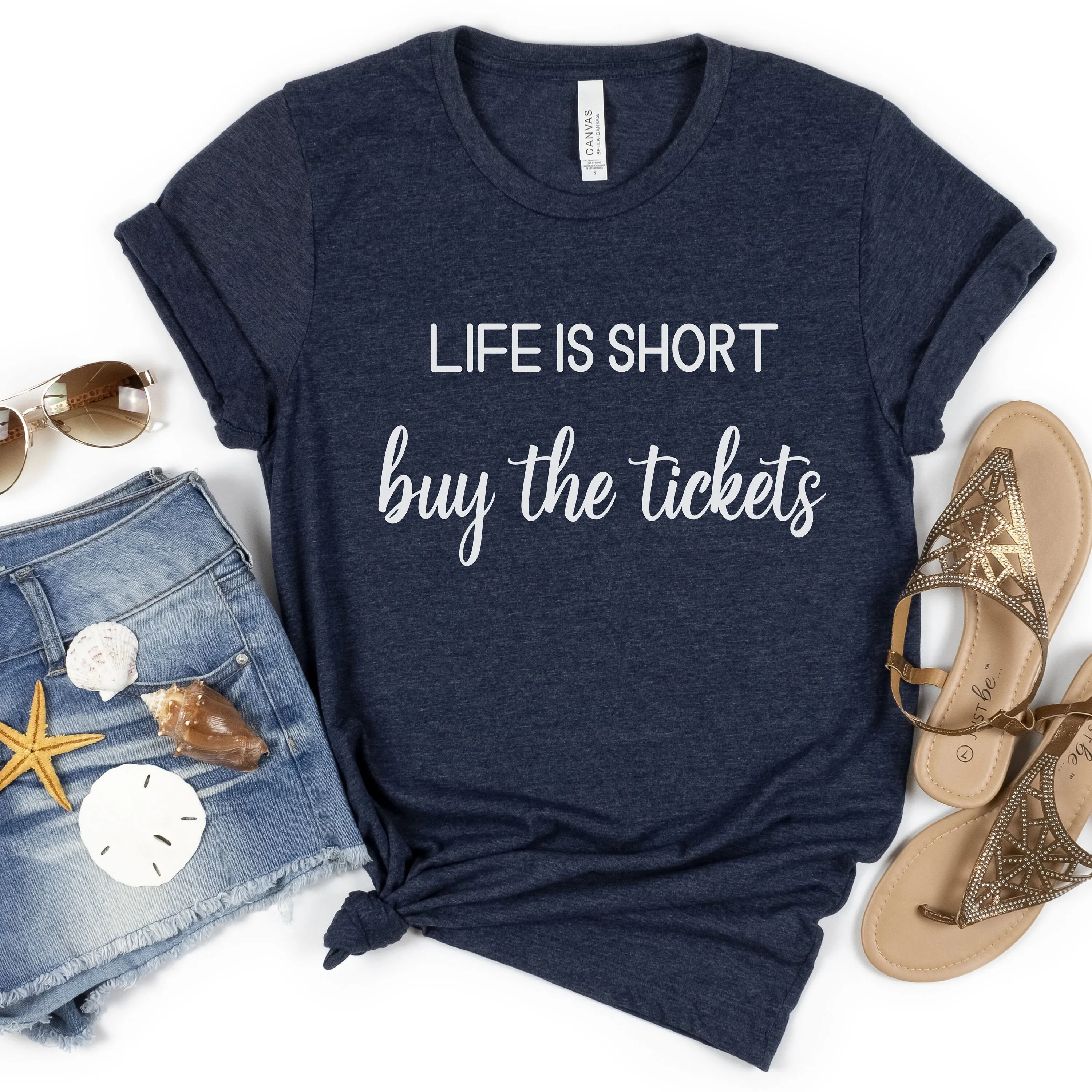 

Life Is Short Buy The Tickets Funny Concert T Shirt Music For Lover Band Tour