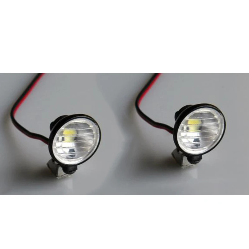2 stuks Model Auto Metalen LED Ronde Spotlight Koepelverlichting voor 1/10 1/14 RC Auto TRX4 SCX10 Tamiya Truck Voor Scania Voor MAN Voor Volvo