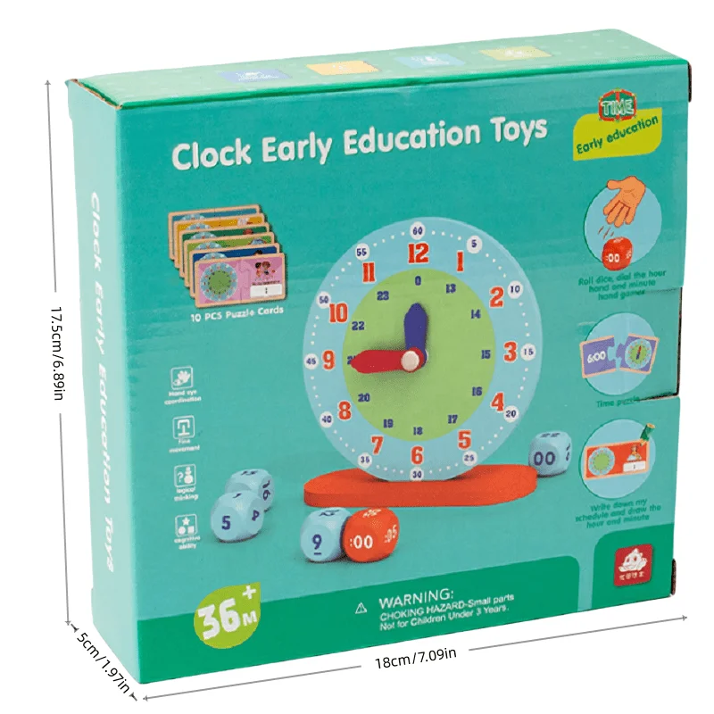 لعبة تعلم ساعة مونتيسوري للأطفال الصغار - أداة تعليمية لمرحلة ما قبل المدرسة لتعليم الوقت وتطوير الذكاء والألعاب والهدايا