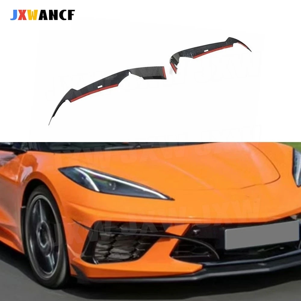 

JXWANCF для Chevrolet Corvette C8 2020-2021, сверхлегкие плавники переднего бампера из углеродного волокна, FRP, передний бампер, канады, обвесы, комплекты для автомобиля