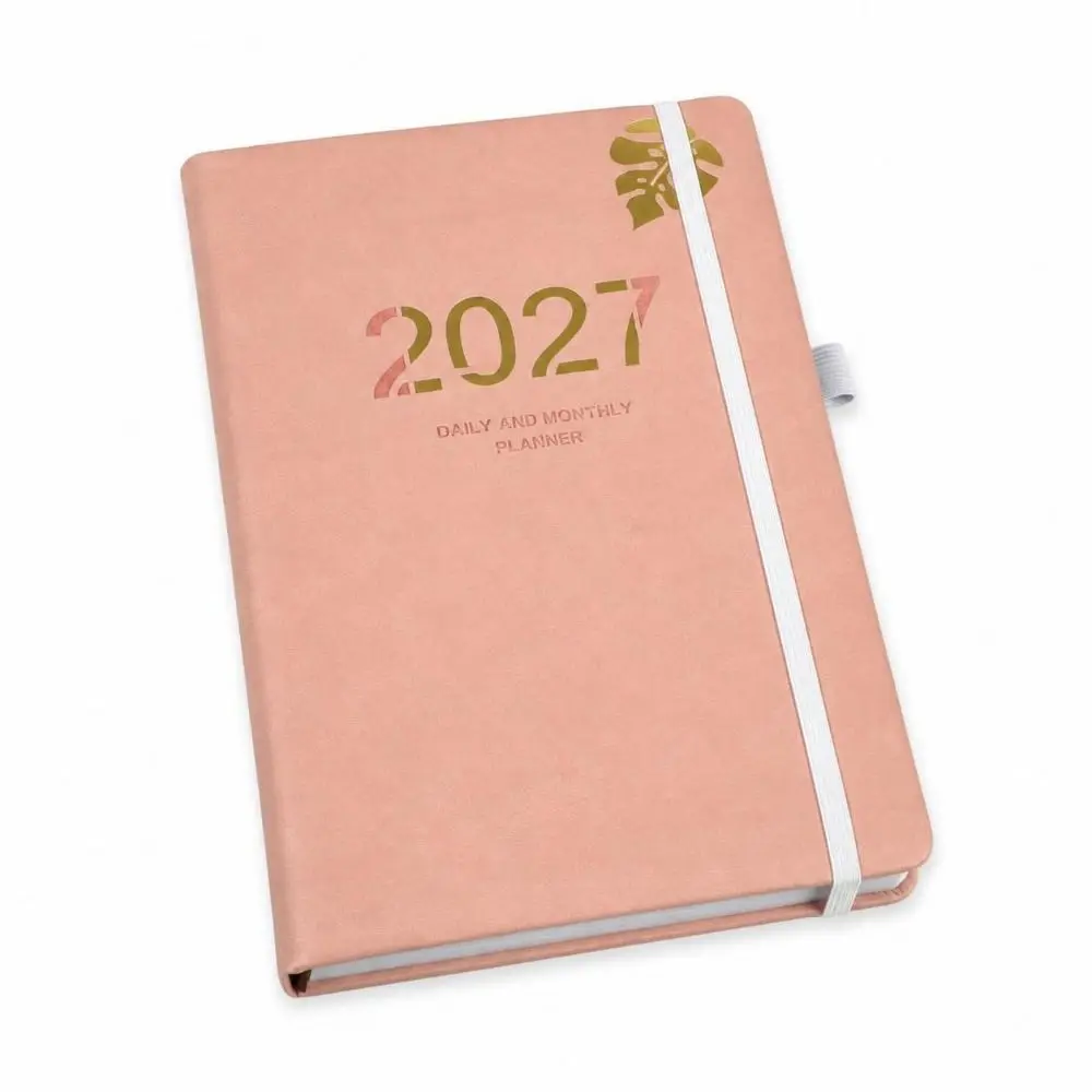 Portable A5 2027 Agenda Book Planner Reminder To Do List Daily Planner Book Textured PU Schedule Book Students