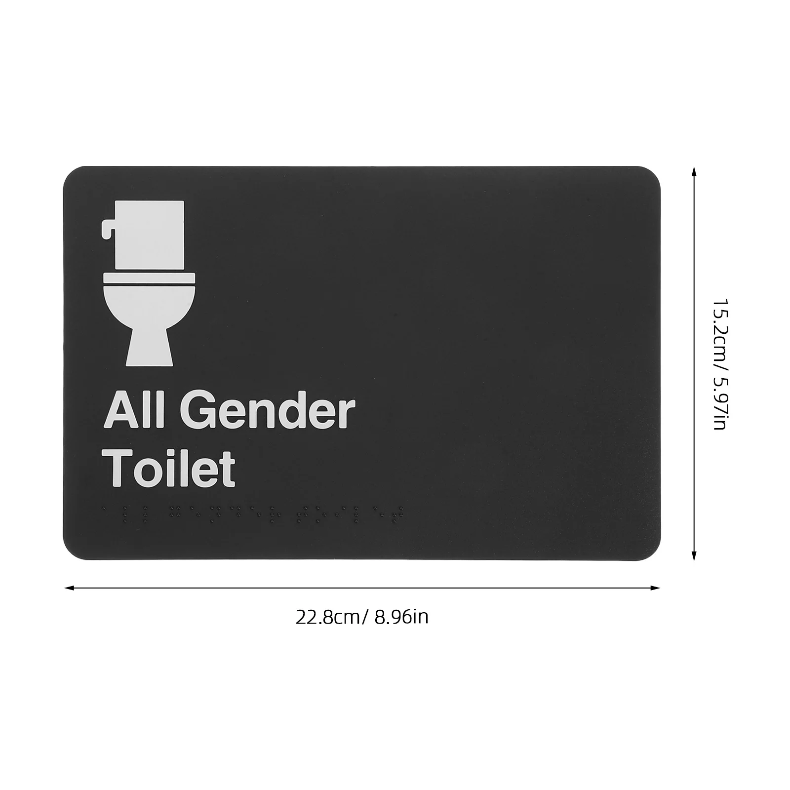 Unisex Restroom Sign with Braille Tactile Raised Symbols Modern Design for Office Public Washroom Inclusive Bathroom Door Sign