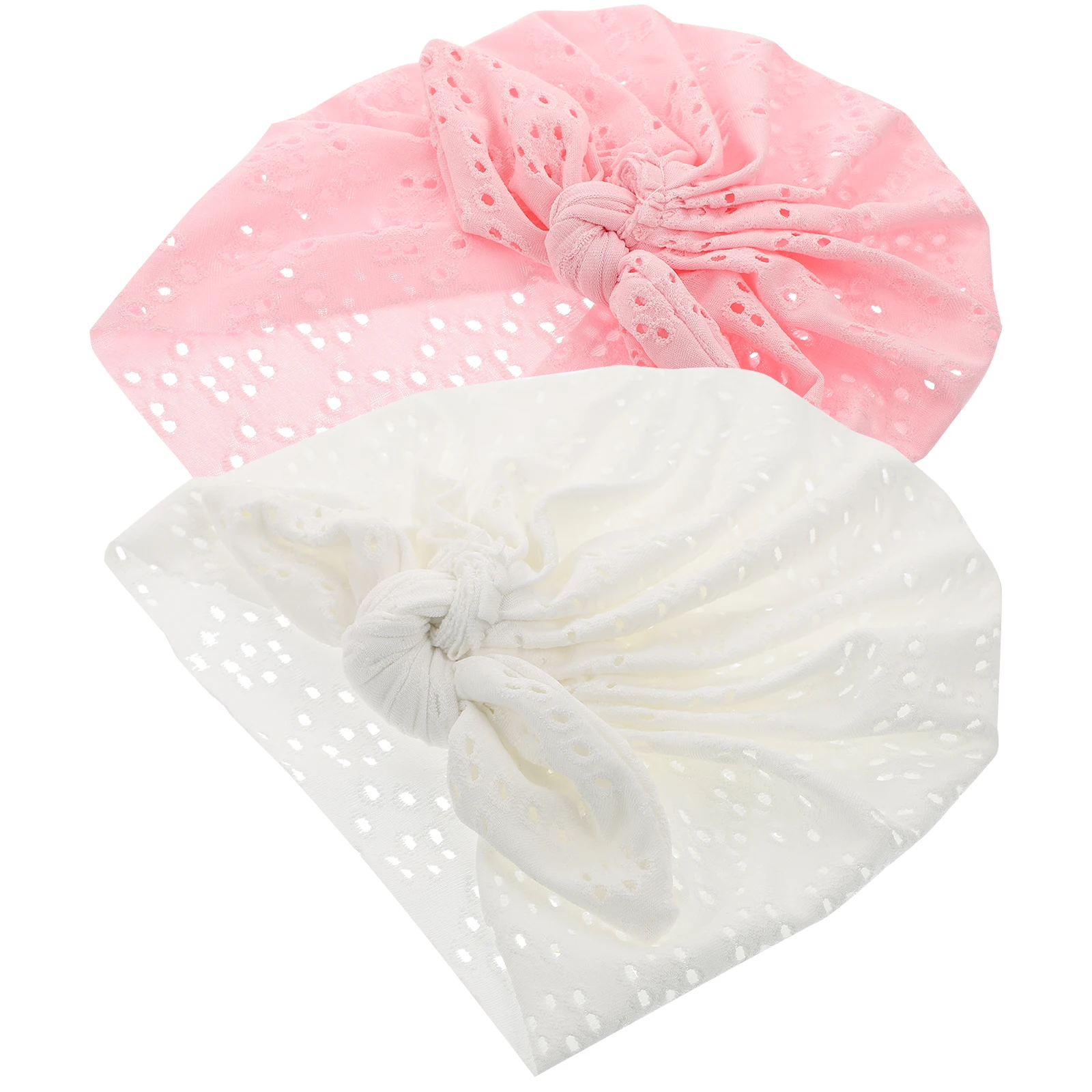 

2pcs Rabbit Ears Indian Hat Breathable Baby Hats Newborn Toddler Girl Hollow-out Infant Hats Stylish Fashion Photo Prop Pure