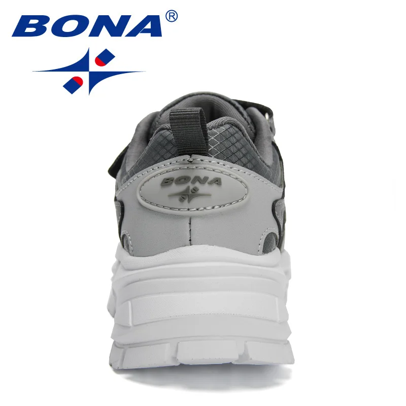 BONA 2022 New Designers Mesh Breathable Running Shoes Boy Girls Brand Casual Outdoor Sports Shoes Children Fashion Sneakers Kids