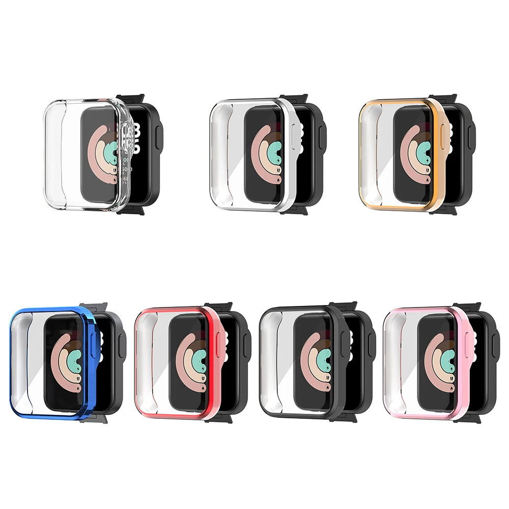 Soft Colorful Watch Protector Case Screen Protective Cover Skin Shell for -Xiaomi Mi Watch Lite Redmi Watch Accessories