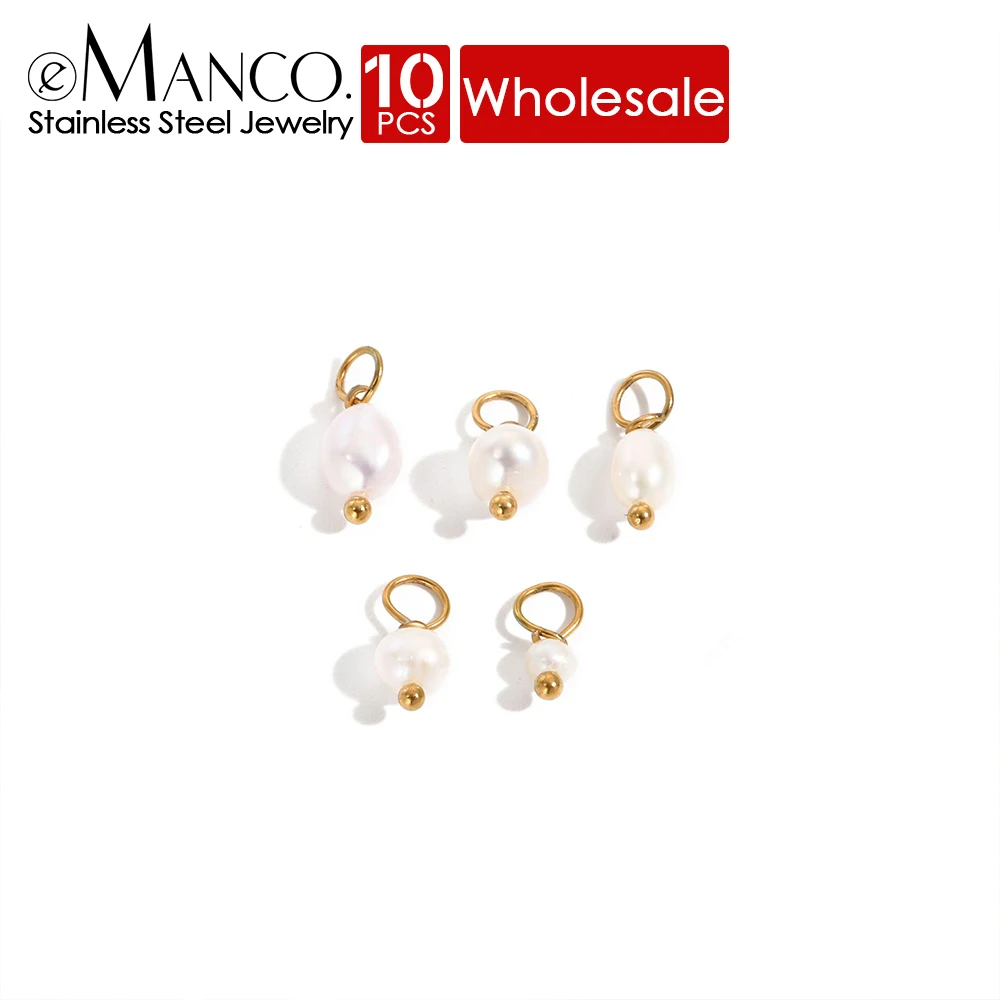 

eManco 50PCS Freshwater Pearl Pendant for Necklaces DIY Charm Matching Popular Jewelry Bracelet Anklet