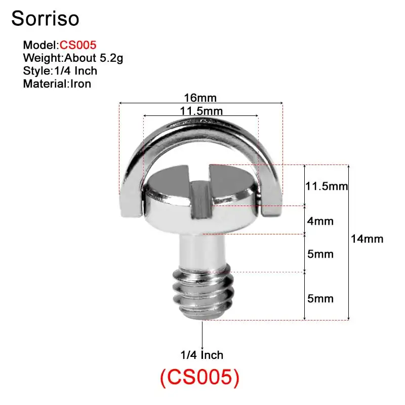 1/4 인치 20 스레드 D 링 카메라 삼각대 퀵 릴리스 플레이트 마운트 어댑터 Monopod Ballheaed 사진 액세서리 Dslr 용