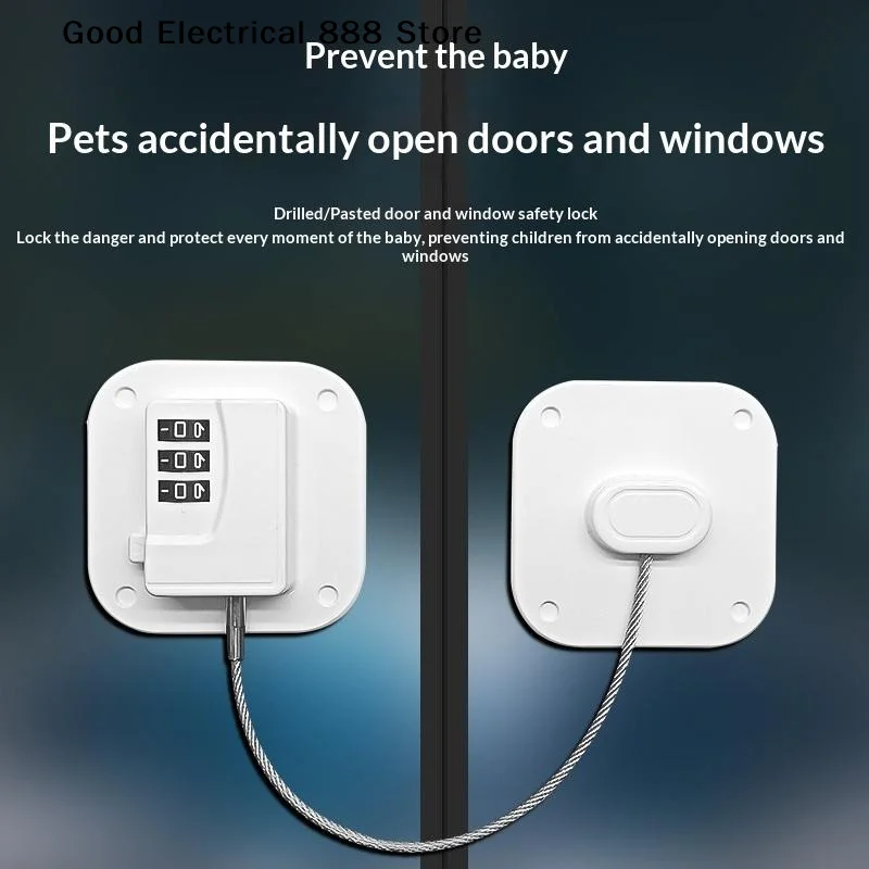 【G】1Pc Child Safety Lock Stainless Steel Cable For Cabinet Fridge Door Window Keep Kids Baby Safe At Home Strong Fix Lock