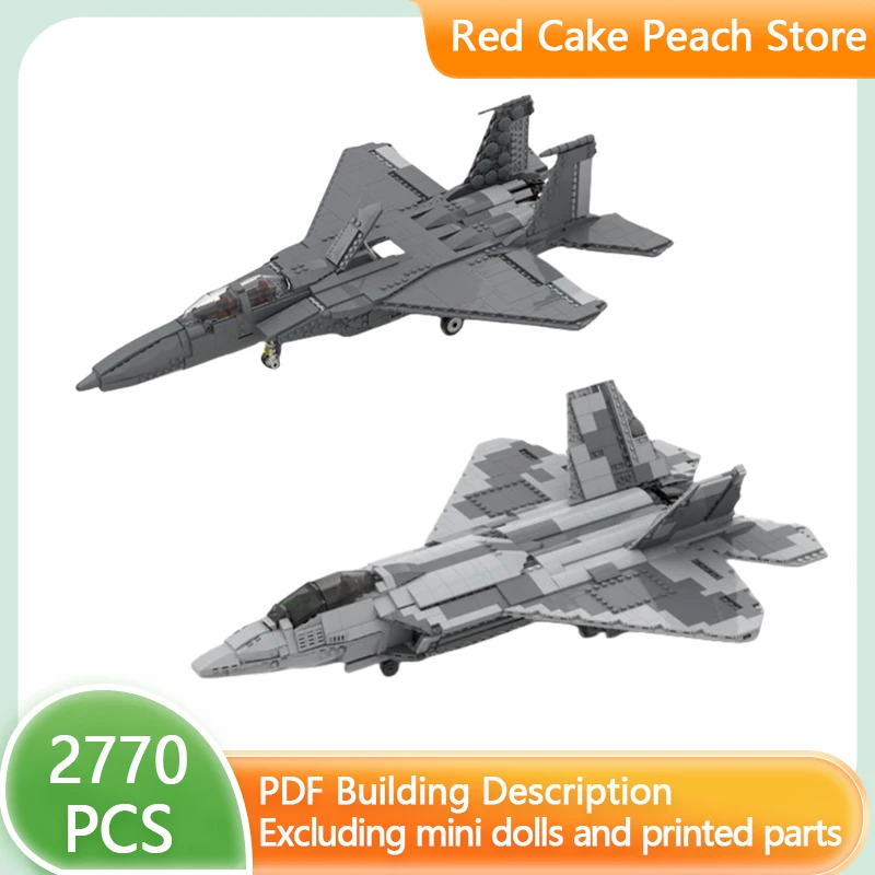 Military Aircraft Model MOC Building Brick F-22 F-15 Raptor Eagle Fighter Jet Technology Gift Holiday Assemble Children Toy Suit