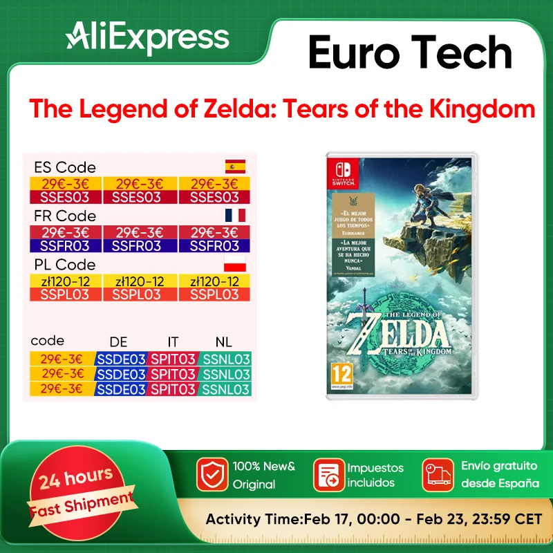 100% Original Nintendo Switch - The Legend of Zelda: Tears of the Kingdom - Support TV Tabletop Palm Game Mode For Switch OLED