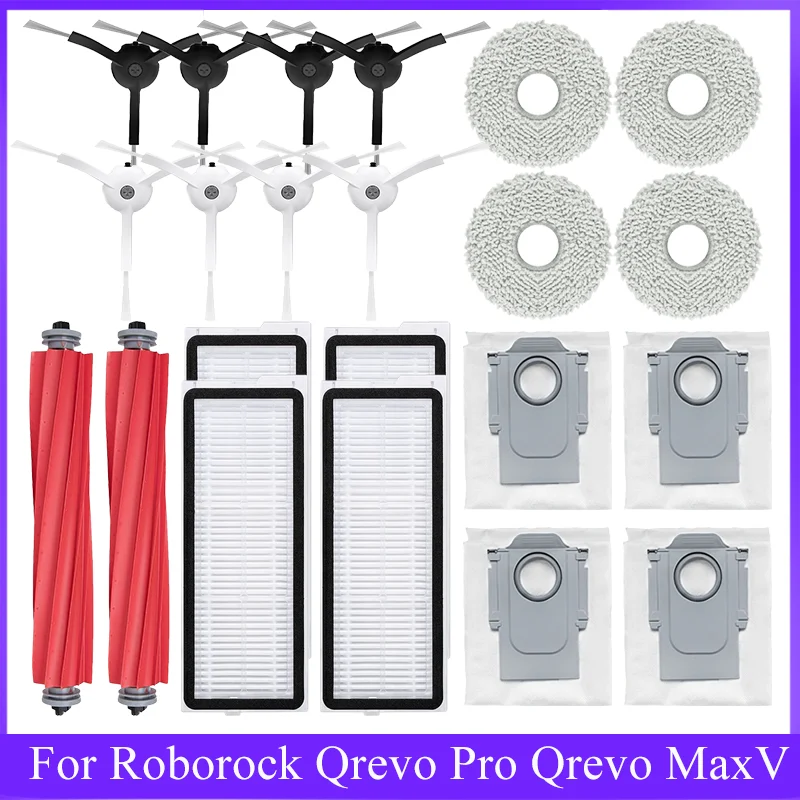 Accessories For Roborock  Qrevo Pro / Qrevo MaxV / Qrevo S P10 Pro Robot Vacuum Cleaner Replacement Roller Dust Bag Parts