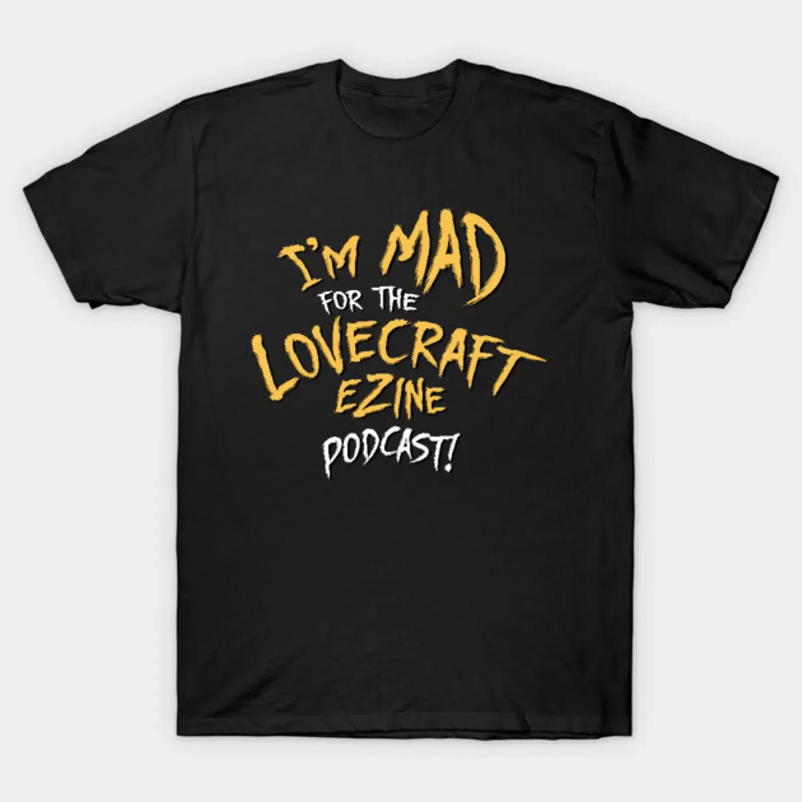 Lovecraft eZine Podcast text only T Shirt vintage Washed Top For Everyday Wear Breathable designer clothes Unisex streetwear