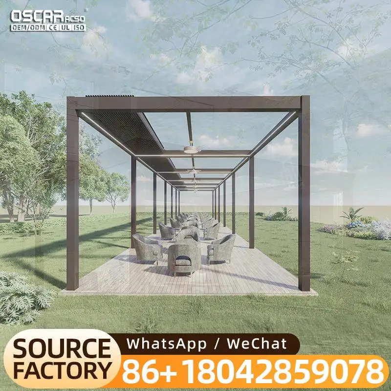 2025 Luxury Modern Aluminum Louvre Roof Powder Coated Bioclimatic Pergola with Remote Control for Garden Patio Backyard pergola