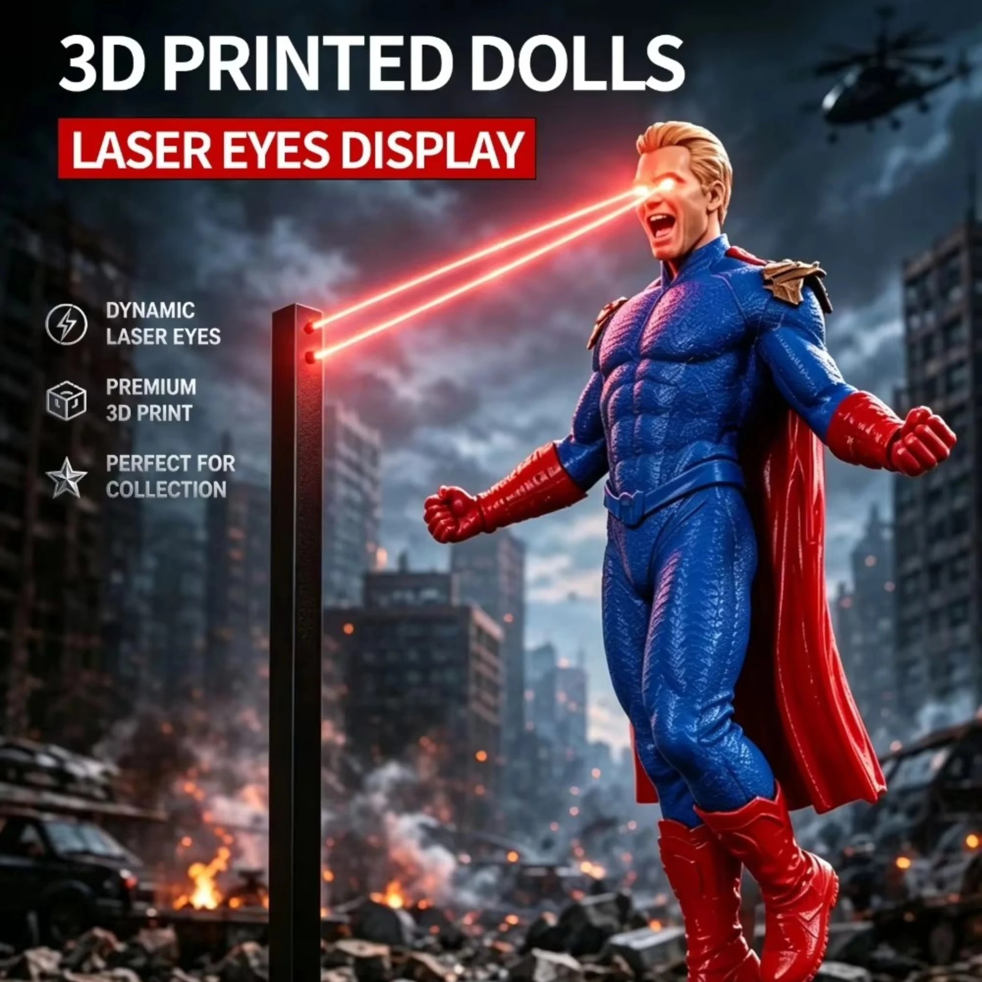 3D Printing Figure - The Boys Homelander Laser Eyes Edition