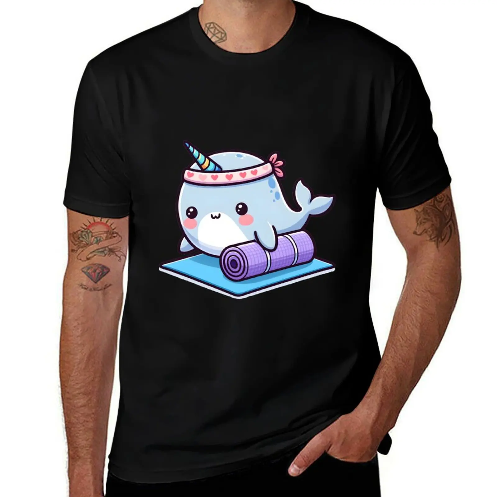 Kawaii Narwhal: A Yoga Mat And Headband T-Shirt Plus Size Everyday Tee Shirt T-Shirt