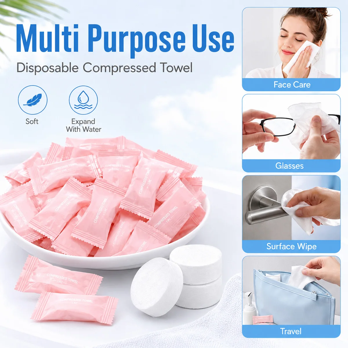 Compressed Towel Disposable Bath Towel Travel Towel Portable Face Towel Soft Quick Dry Cleaning Towel For Home Hotel Camping