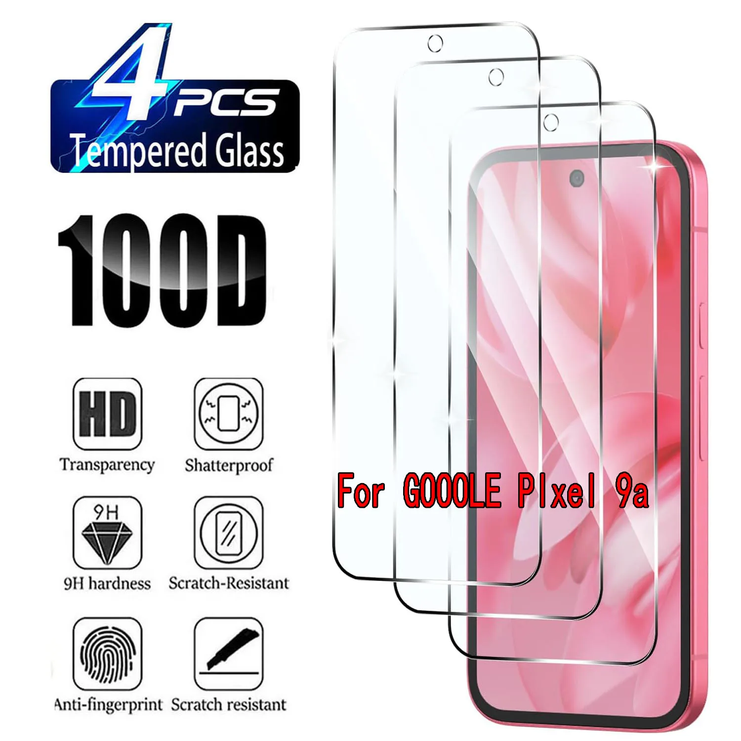 

2/4Pcs HD Tempered Glass Screen Protector for Google Pixel 9a - Film Screen Protector
