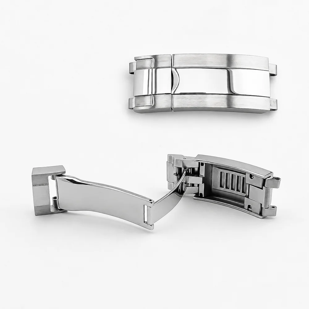 9mm Stainless Steel Double Safety Fold Watch Buckle Paired with rubber strap suitable for 20MM Case strap buckle Accessories