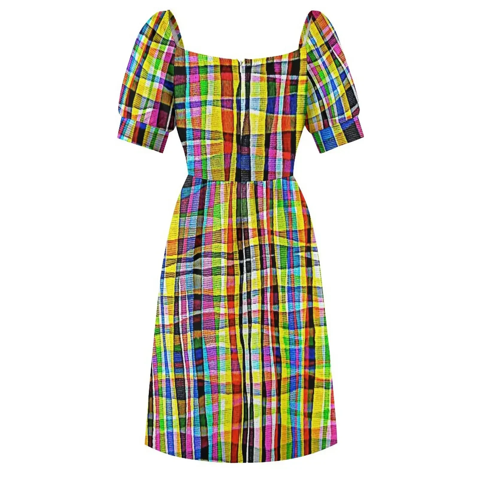 فستان Madras بأكمام قصيرة، فستان حفلة موسيقية، فستان زفاف أنيق للضيوف #5