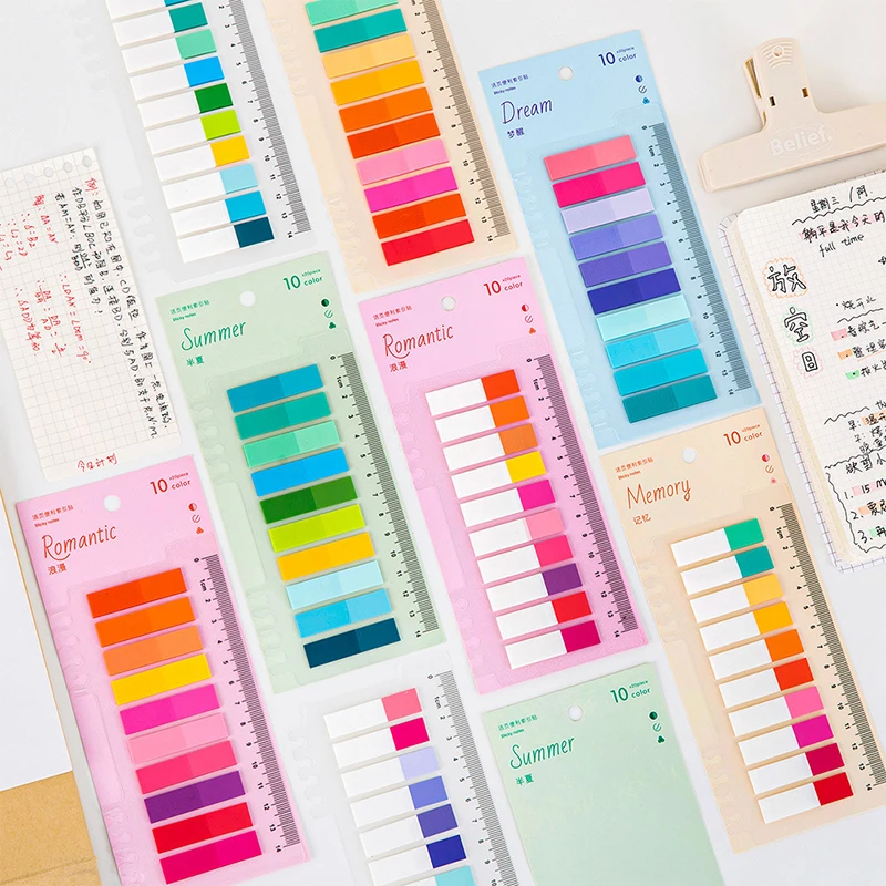 แผ่น200กระดาษโน้ตที่เรียบง่ายสำหรับนักเรียนสมุดจดบันทึกประเภทสีแบบ Morandi อุปกรณ์สำนักงานน่ารัก