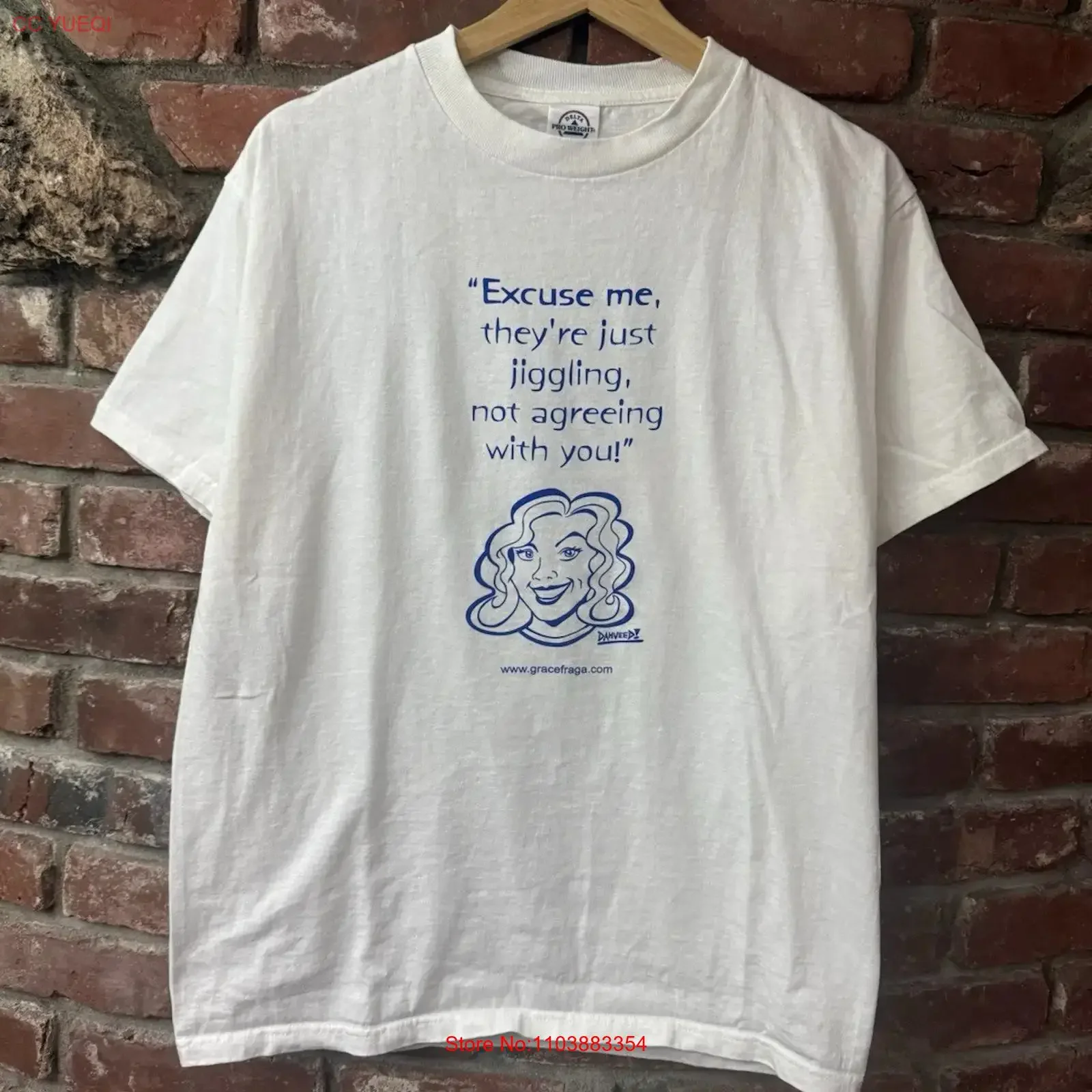 Camiseta Vintage Y2K de los años 2000 con diseño divertido de Grace Fraga, talla M, humor femenino, estilo vintage lavado, ropa de diseñador informal, suave, unisex