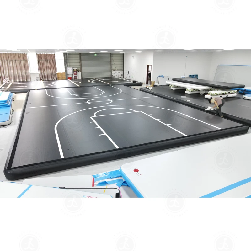 Equipamento esportivo piso de quadra de basquete inflável quadra de basquete pista de ar trampolim caindo esteira