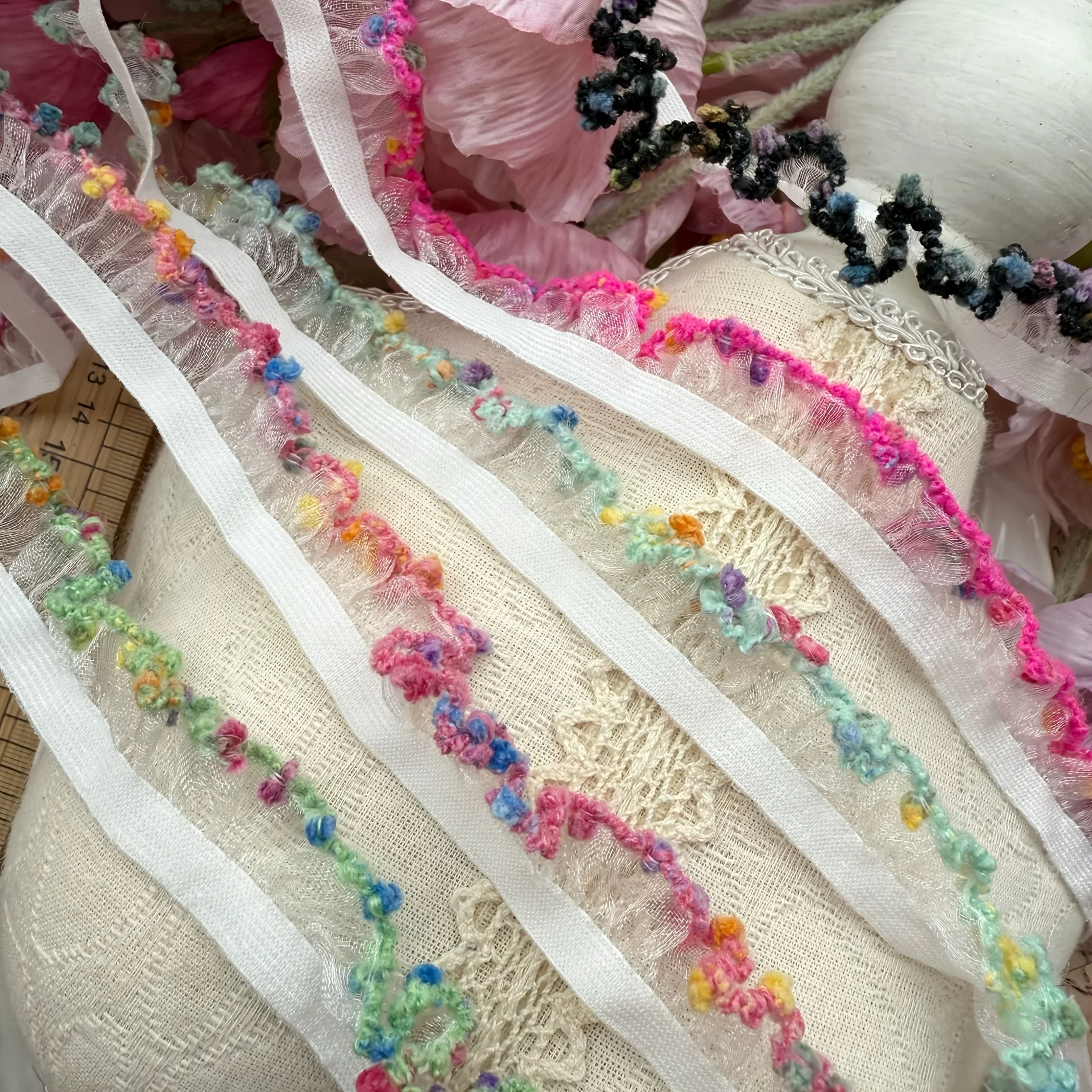 Weiches, elastisches Nylonband zum Häkeln, 3 Yards, leuchtende Farben für DIY-Bastelarbeiten, Haarschleifen, Projekte, Bastelmaterialien zum Nähen