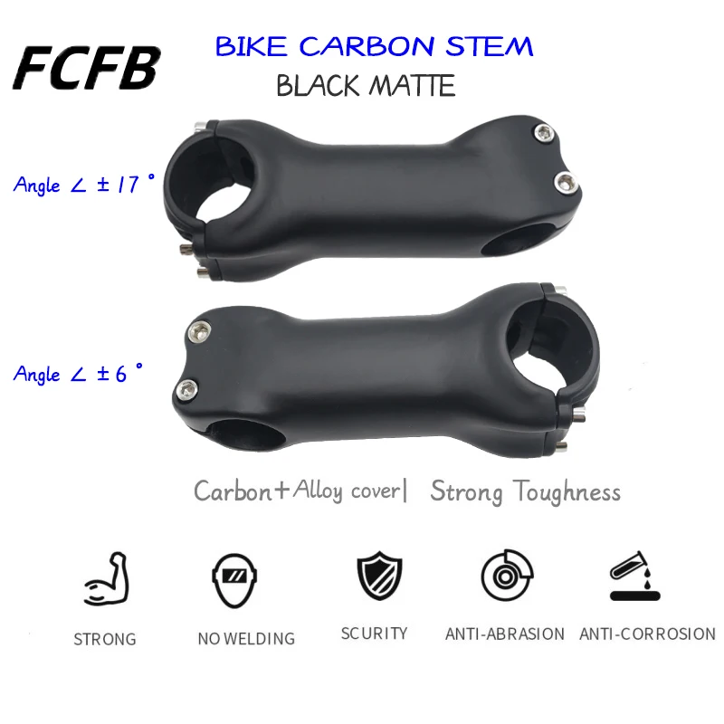 

Carbon Stem 6/17Degree Mountain Bike Stem Mtb power 31.8mm road Handlebar Stems 60--130mm bike accessories bike parts