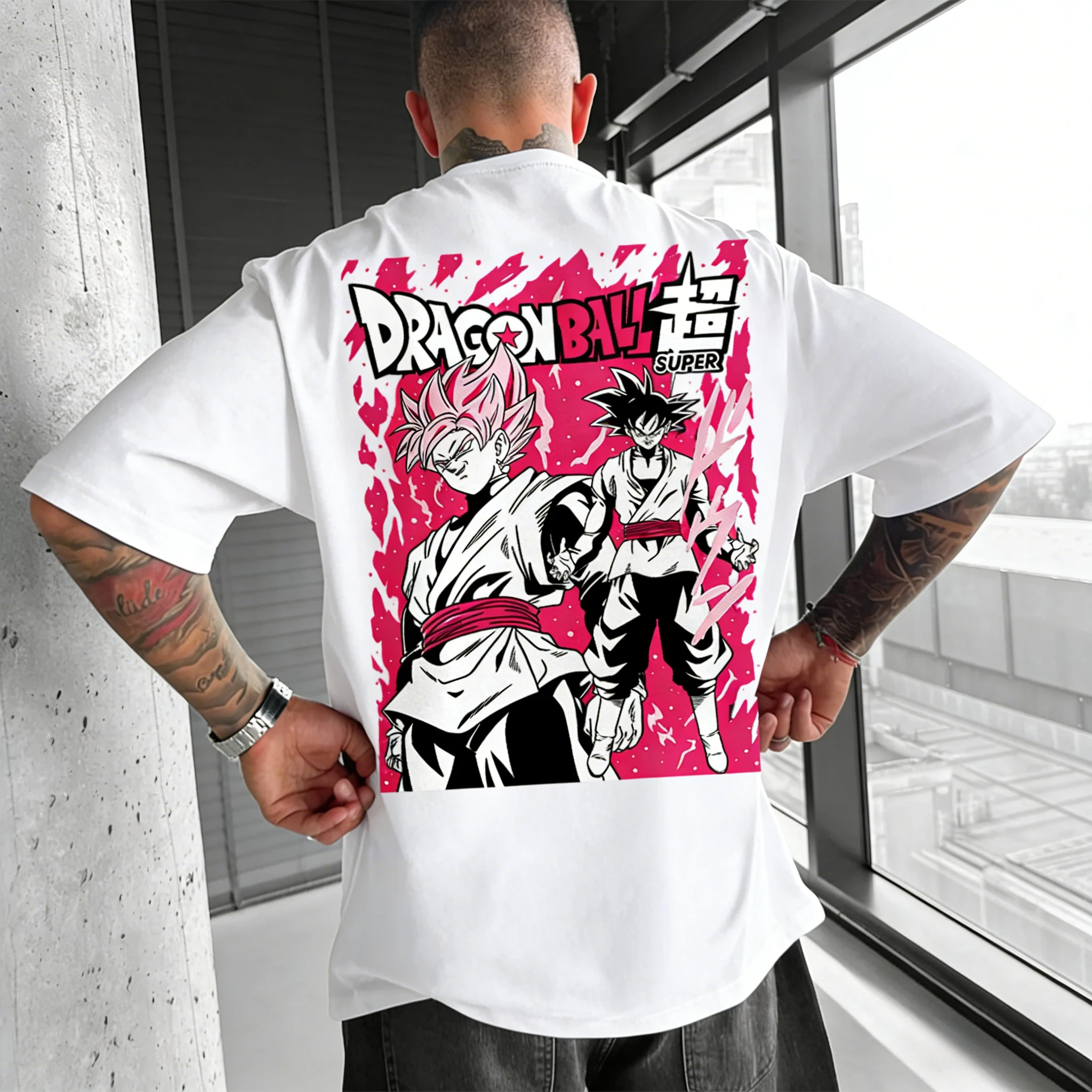 

Dragon Ball Аниме Гоку с круглым вырезом и короткими рукавами 2026, летняя мужская спортивная свободная и дышащая хлопковая футболка Bandai