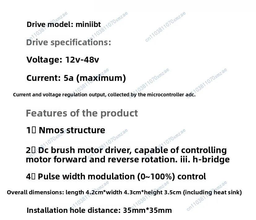 Motor Driver Module H-Bridge 12V-48V/5A Powerful Braking DC Motor Driver