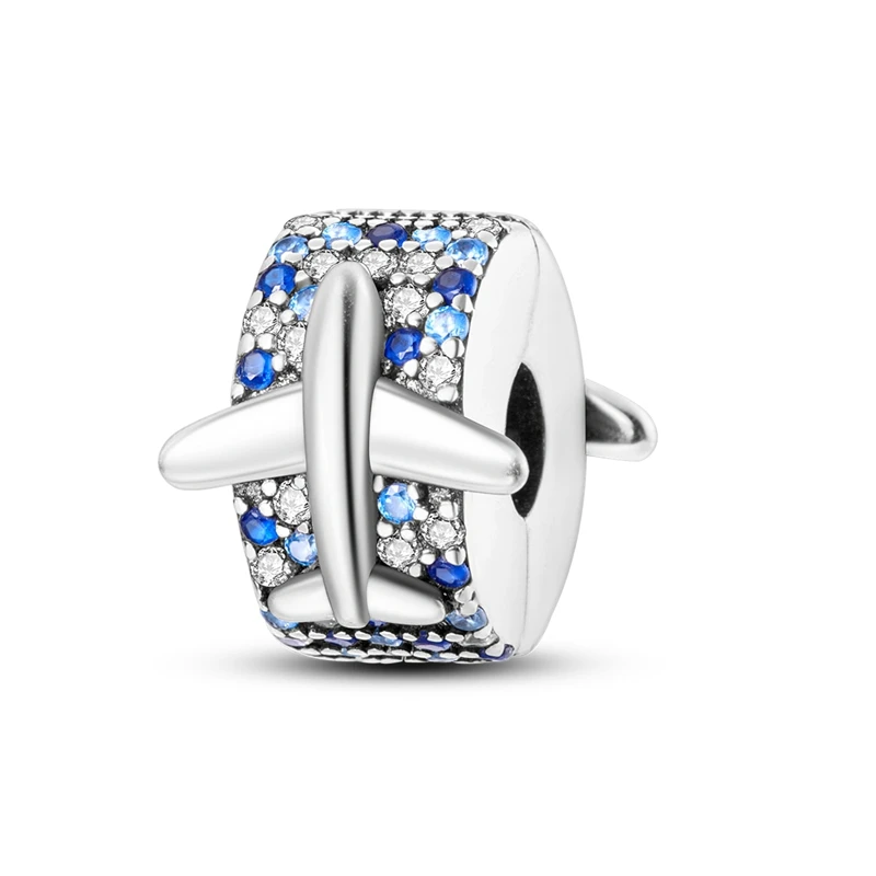 

Original 925 Sterling Silver Aircraft Flush Mounting Clip Charms Bead Fit 3mm Original Bracelet DIY Women Party Jewelry Gifts