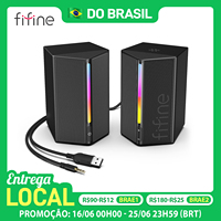FIFINE Gaming Sound Box with Stereo Surround Sound, USB RGB Speaker with Vol Control for PC,Lattop,PS4/5,TV-Ampligame A20