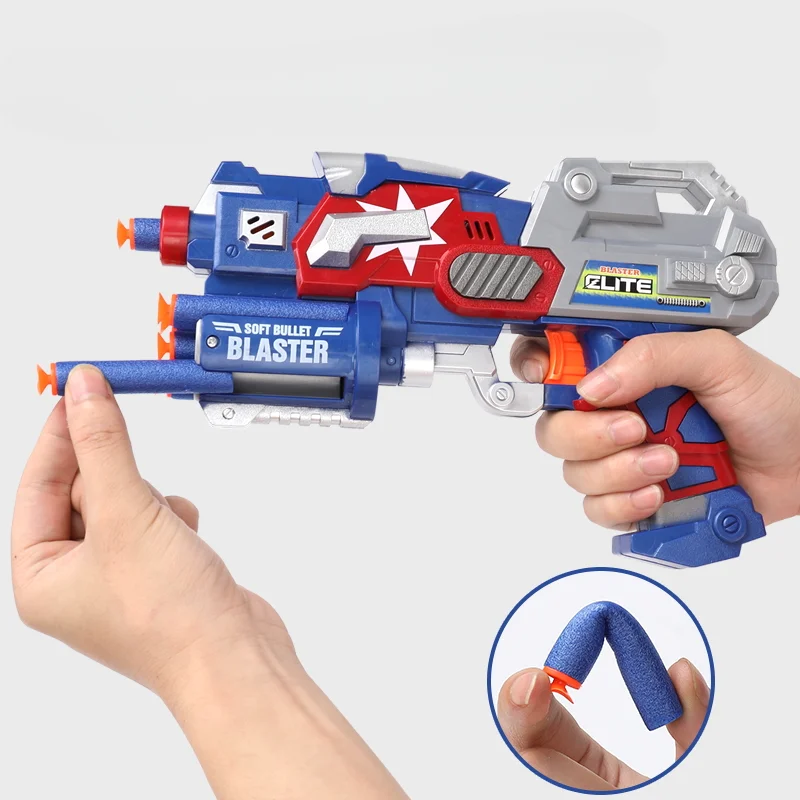 Children Soft Bullet Gun Electric Automatic Toy Gun Foam Bullets Boys Indoor Outdoor Shooting Games Foam Blaster Kids Gifts