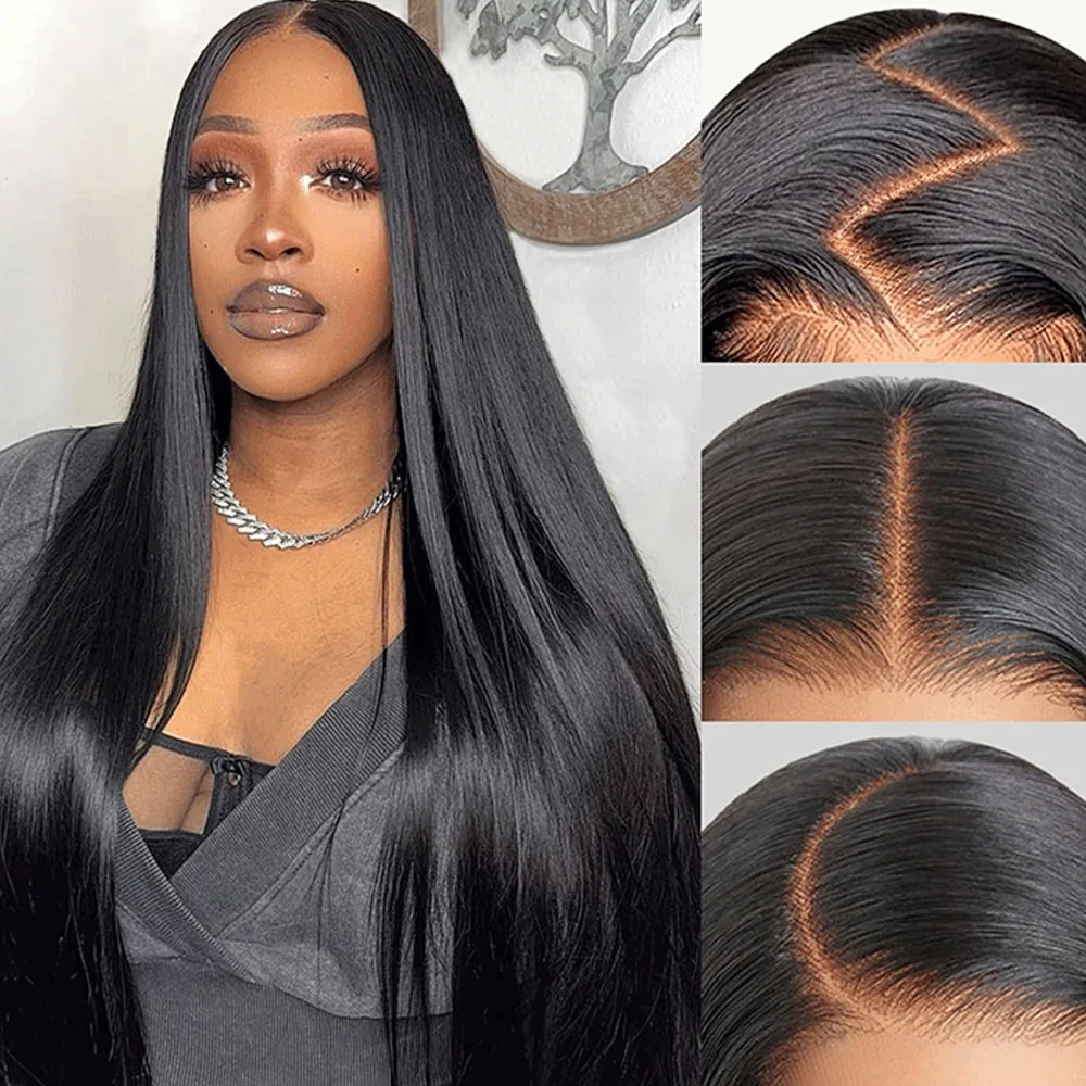 30 42Inch 13x4 13x6 HD Transparent Bone Straight Lace Front Wigs 250