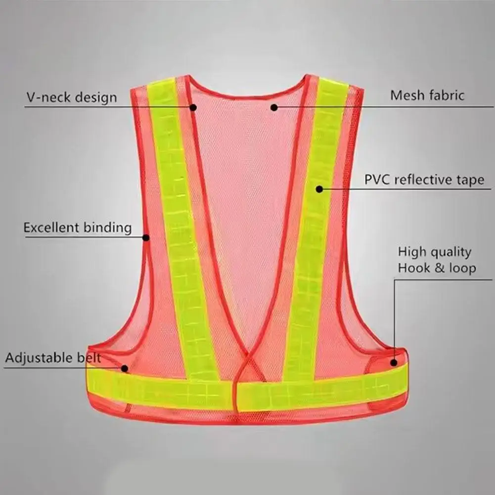 Chaleco de seguridad reflectante, chaqueta elástica ligera, tiras reflectantes Hi Vis, Control de Tráfico, correr, ciclismo