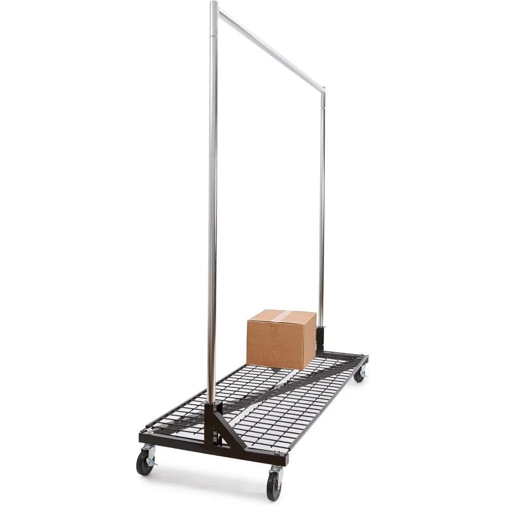 رف ملابس متحرك عالي التحمل مع رف أساسي - رف ملابس تجاري من Econoco باللون الأسود