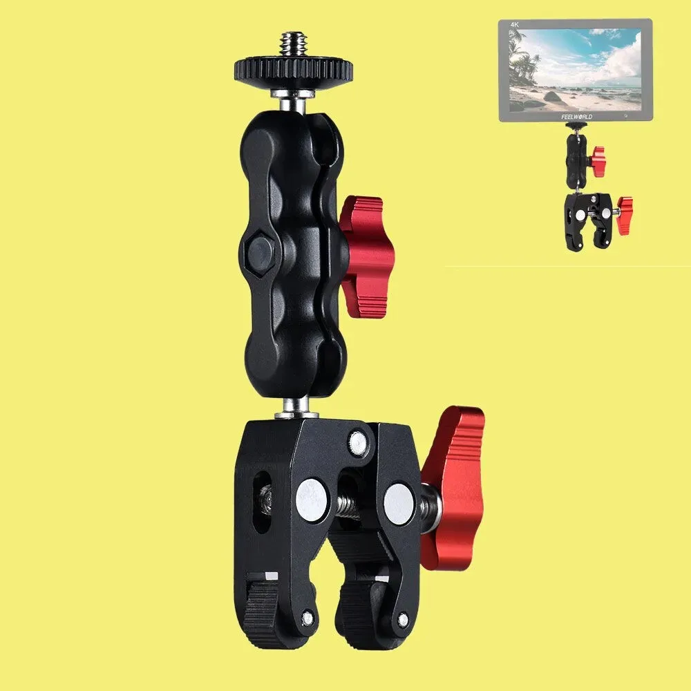 Crab clamp, magic arm bracket, monitor, threaded tripod clamp, strong clamp, pea clamp